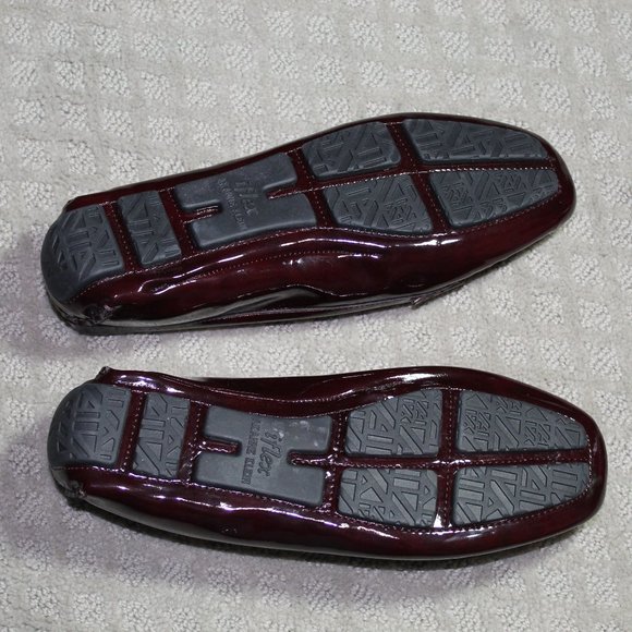 Anne Klein iFlex AKGrefty Size 8 Maroon Patent Driving Penny Loafers - Picture 6 of 6
